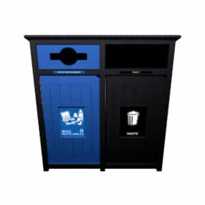 AURA - Double - Unit - Mixed Recyclables-Waste - Mixed-Full - Black-Blue