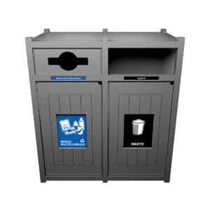 VISION - Double - Unit - Mixed Recyclables-Waste - Mixed-Full - Grey